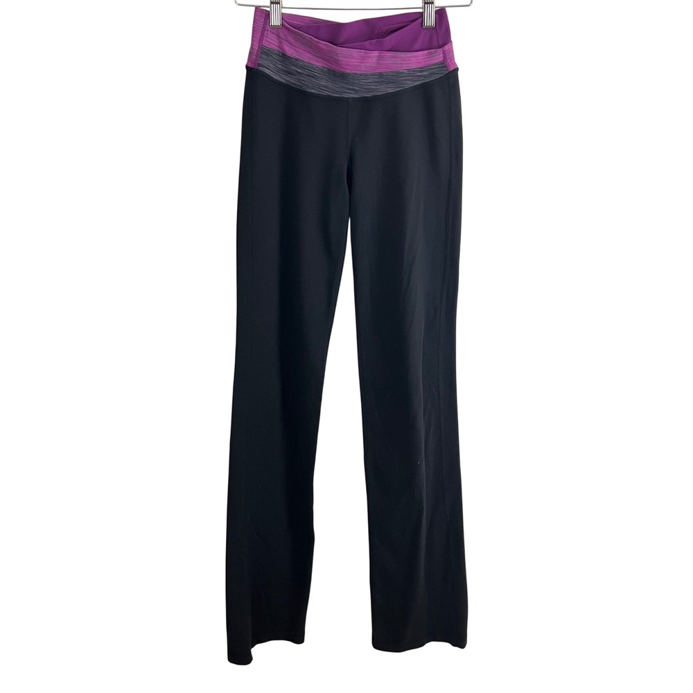 Lululemon Astro Pant Women Size 4 Black Purple‎ Yoga